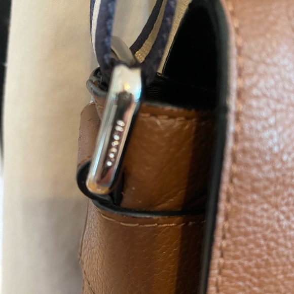 COACH Flap Bag, Medium, Canvas Strap, Silver Hardware, Brown Soft Leather - Picture 5 of 16